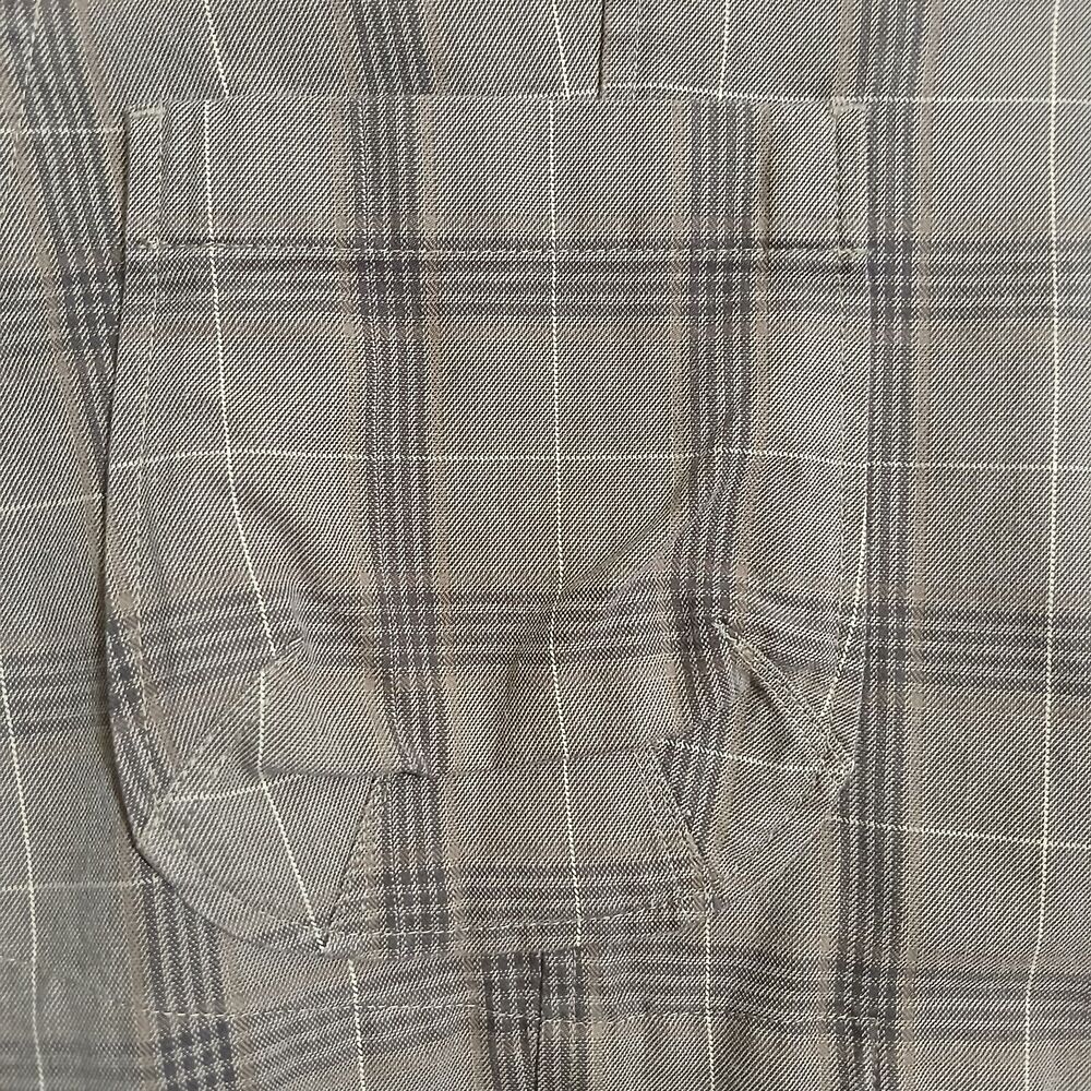 Talbots Women 14 Brown Plaid 100% Cotton V Neck Blazer Office Business - Picture 4 of 12